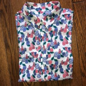 EUC pine cone cotton blouse